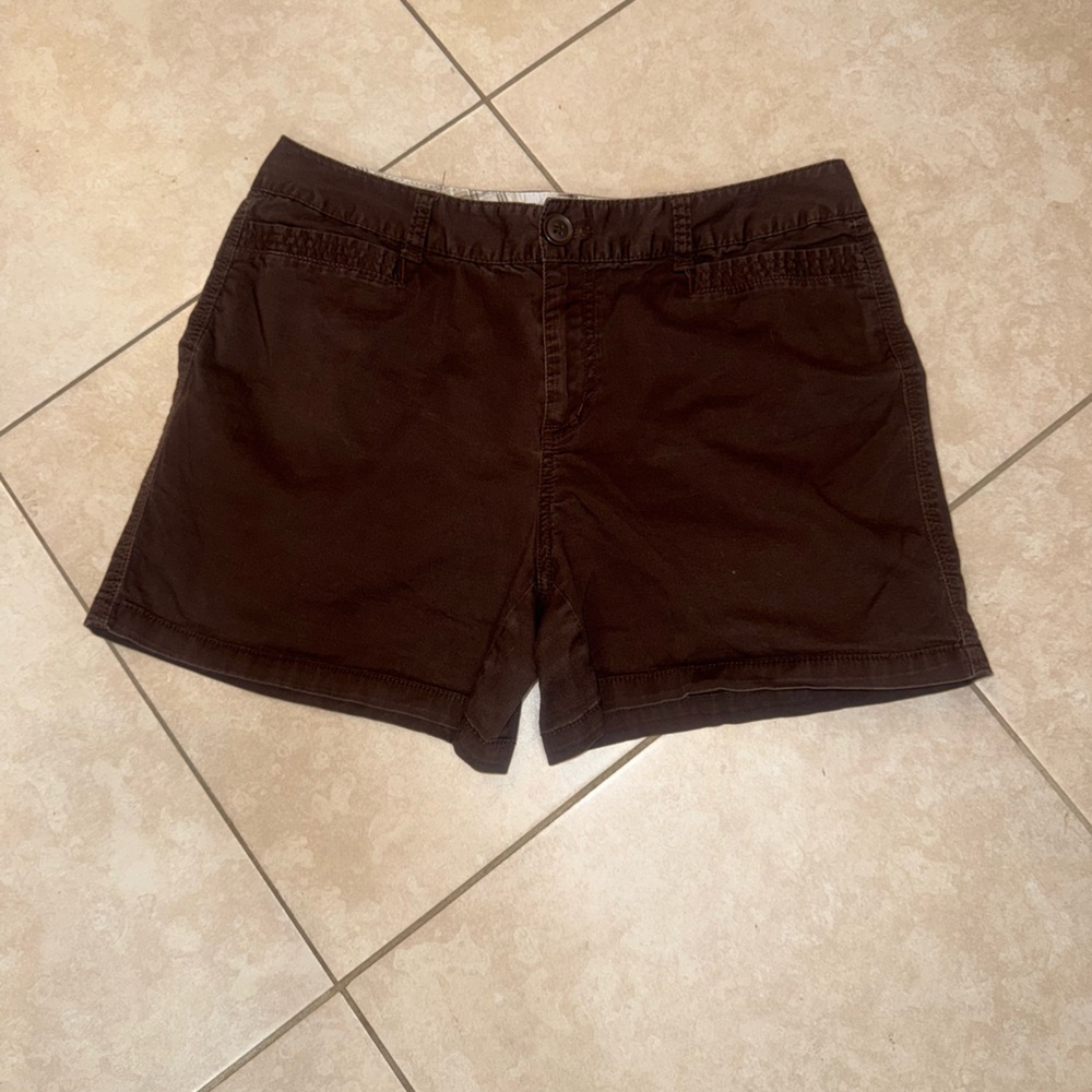 St. John's Bay Brown Plaid Lined Shorts